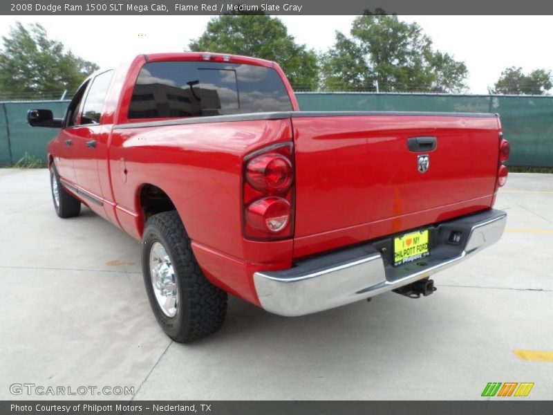 Flame Red / Medium Slate Gray 2008 Dodge Ram 1500 SLT Mega Cab
