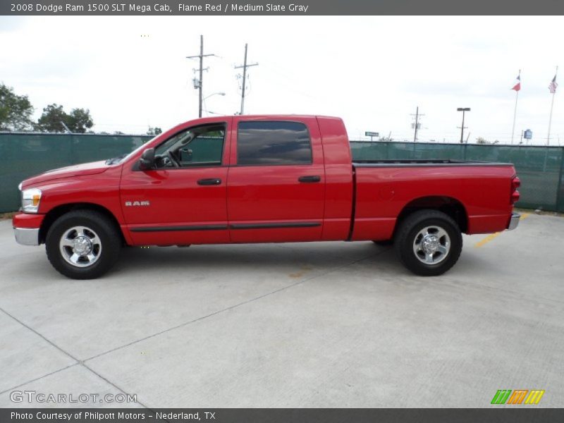 Flame Red / Medium Slate Gray 2008 Dodge Ram 1500 SLT Mega Cab