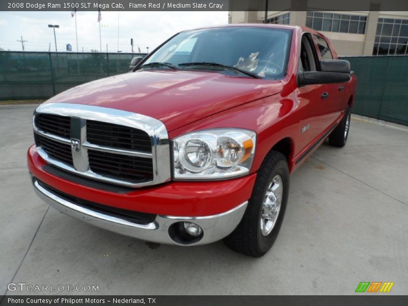 Flame Red / Medium Slate Gray 2008 Dodge Ram 1500 SLT Mega Cab