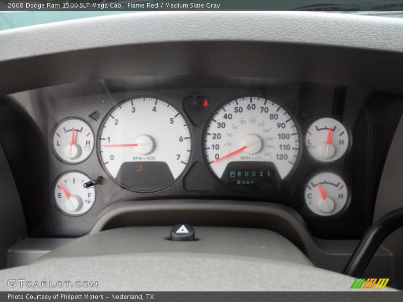 Flame Red / Medium Slate Gray 2008 Dodge Ram 1500 SLT Mega Cab