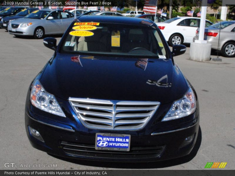 Sapphire Blue Pearl / Beige 2009 Hyundai Genesis 3.8 Sedan