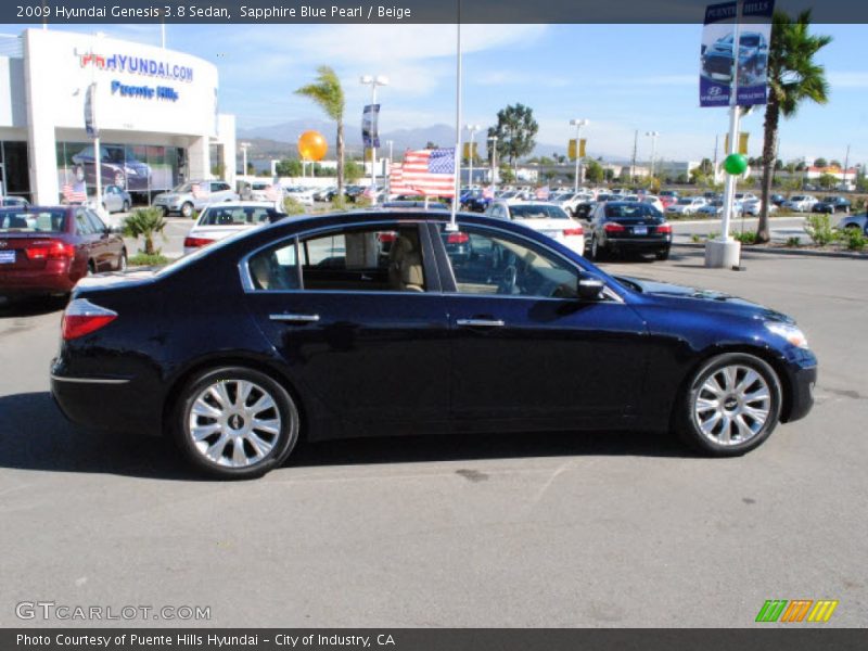 Sapphire Blue Pearl / Beige 2009 Hyundai Genesis 3.8 Sedan