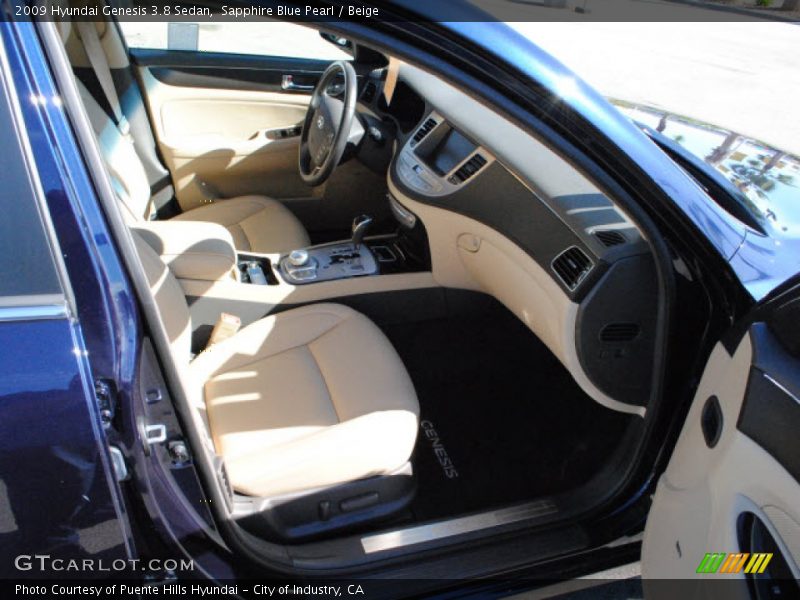 Sapphire Blue Pearl / Beige 2009 Hyundai Genesis 3.8 Sedan