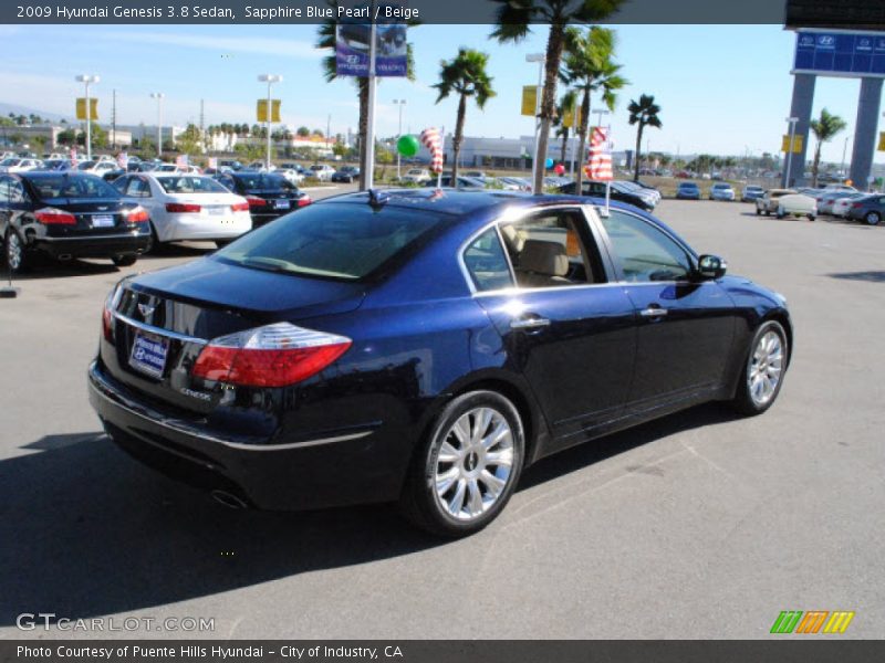 Sapphire Blue Pearl / Beige 2009 Hyundai Genesis 3.8 Sedan