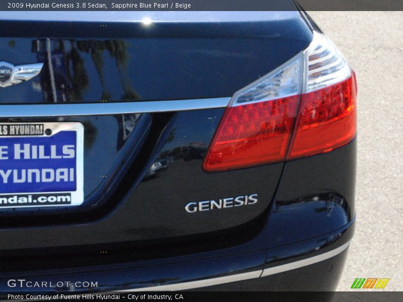 Sapphire Blue Pearl / Beige 2009 Hyundai Genesis 3.8 Sedan