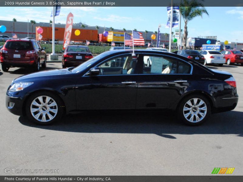 Sapphire Blue Pearl / Beige 2009 Hyundai Genesis 3.8 Sedan