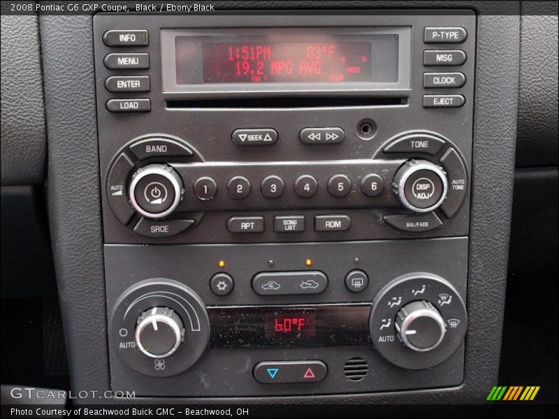 Controls of 2008 G6 GXP Coupe