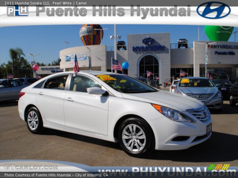 Pearl White / Camel 2011 Hyundai Sonata GLS