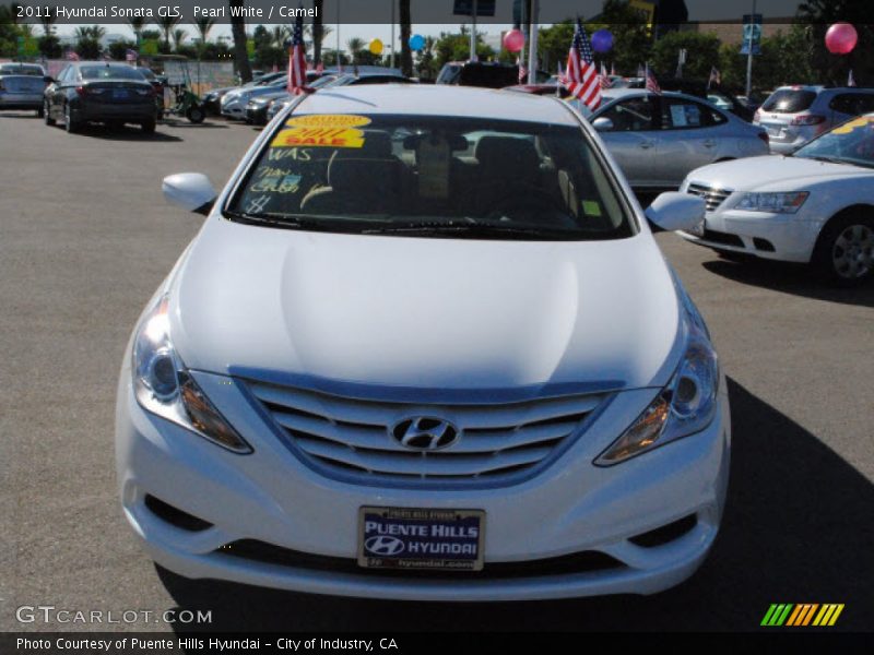 Pearl White / Camel 2011 Hyundai Sonata GLS