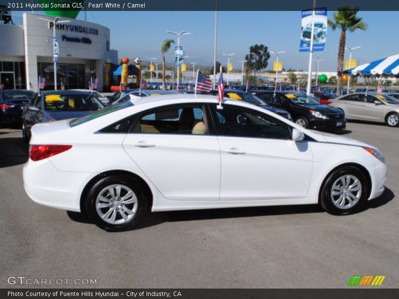Pearl White / Camel 2011 Hyundai Sonata GLS