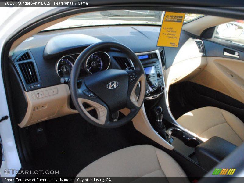 Pearl White / Camel 2011 Hyundai Sonata GLS