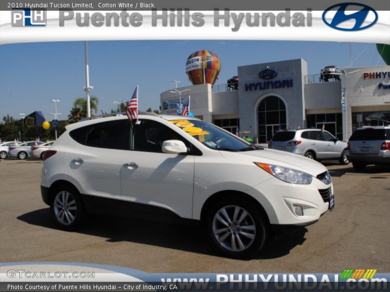 Cotton White / Black 2010 Hyundai Tucson Limited