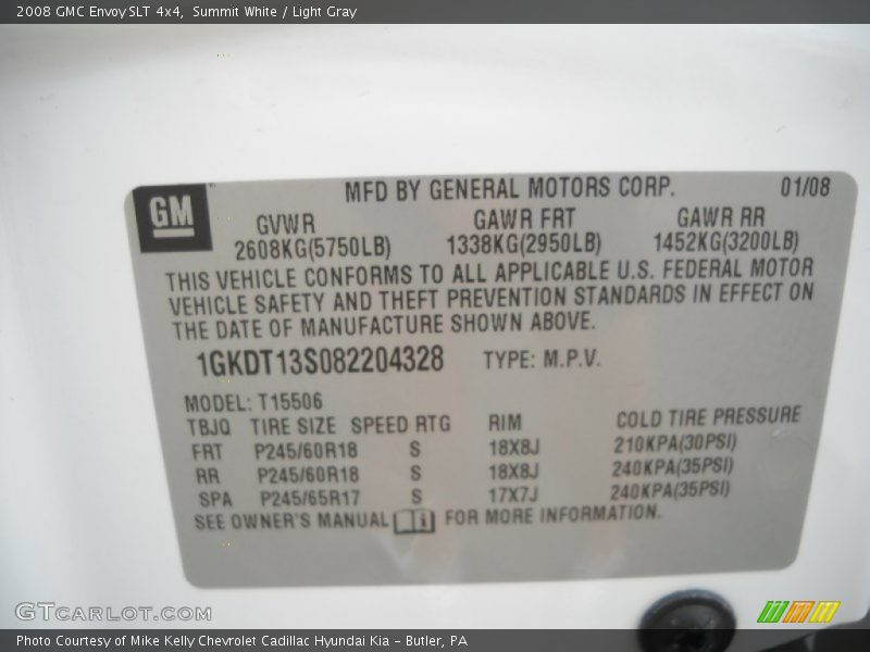 Summit White / Light Gray 2008 GMC Envoy SLT 4x4