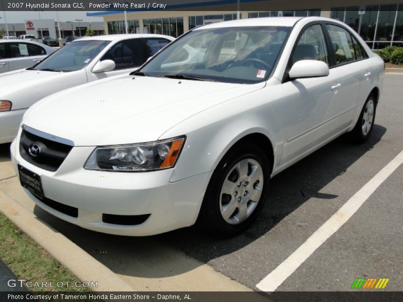 Powder White Pearl / Gray 2007 Hyundai Sonata GLS