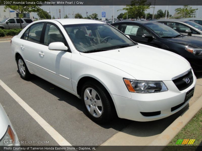 Powder White Pearl / Gray 2007 Hyundai Sonata GLS