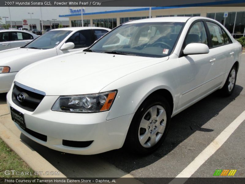 Powder White Pearl / Gray 2007 Hyundai Sonata GLS