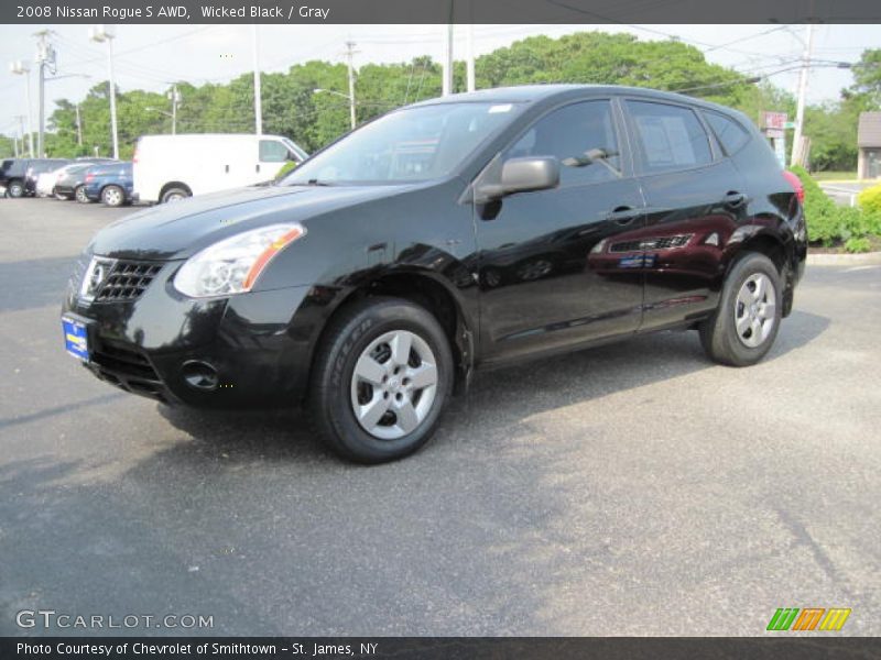 Wicked Black / Gray 2008 Nissan Rogue S AWD