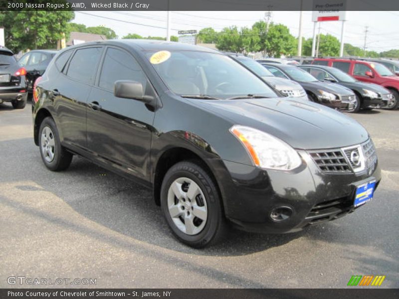 Wicked Black / Gray 2008 Nissan Rogue S AWD