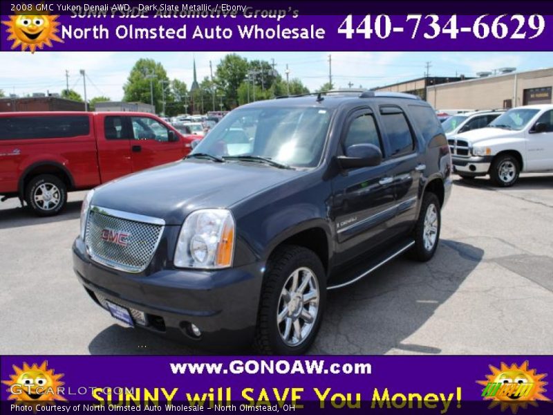 Dark Slate Metallic / Ebony 2008 GMC Yukon Denali AWD