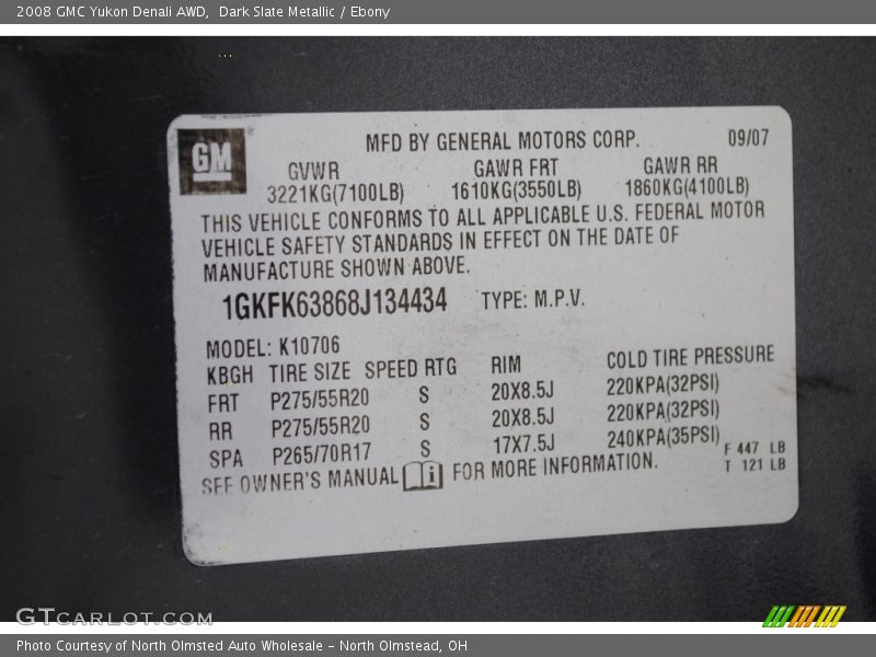 Dark Slate Metallic / Ebony 2008 GMC Yukon Denali AWD