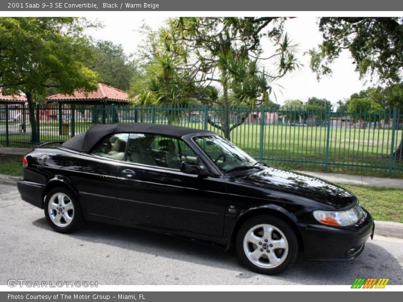 Black / Warm Beige 2001 Saab 9-3 SE Convertible