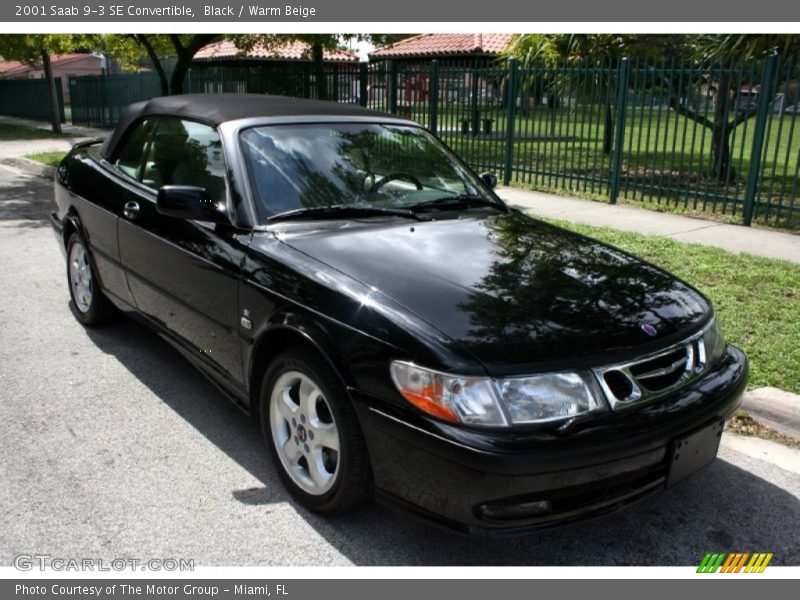 Black / Warm Beige 2001 Saab 9-3 SE Convertible