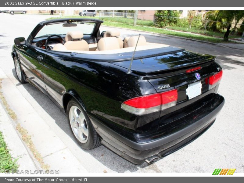 Black / Warm Beige 2001 Saab 9-3 SE Convertible