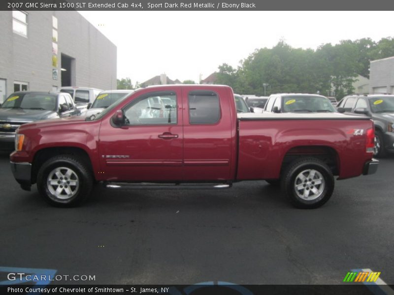 Sport Dark Red Metallic / Ebony Black 2007 GMC Sierra 1500 SLT Extended Cab 4x4