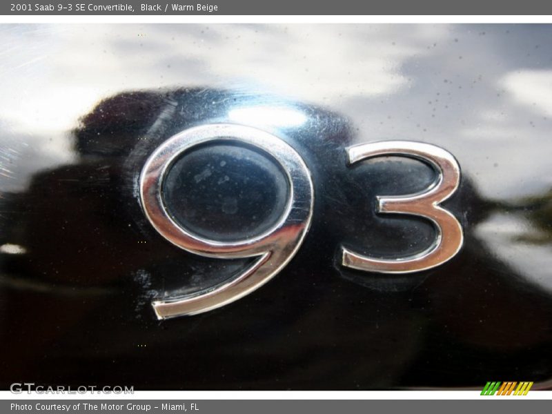 Black / Warm Beige 2001 Saab 9-3 SE Convertible