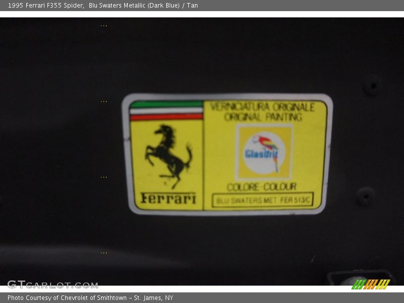 1995 F355 Spider Blu Swaters Metallic (Dark Blue) Color Code FER 513/C