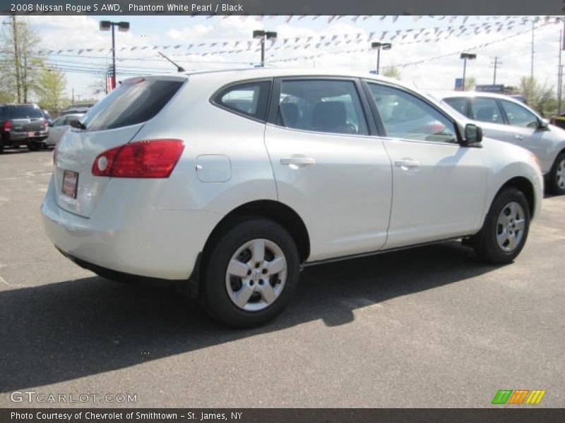 Phantom White Pearl / Black 2008 Nissan Rogue S AWD
