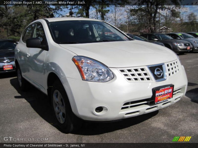 Phantom White Pearl / Black 2008 Nissan Rogue S AWD
