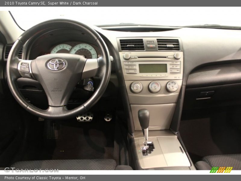 Super White / Dark Charcoal 2010 Toyota Camry SE