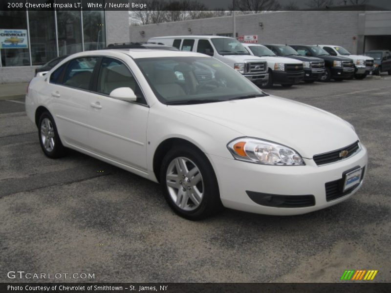 White / Neutral Beige 2008 Chevrolet Impala LT