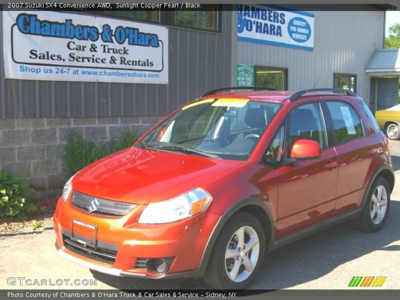 Sunlight Copper Pearl / Black 2007 Suzuki SX4 Convenience AWD