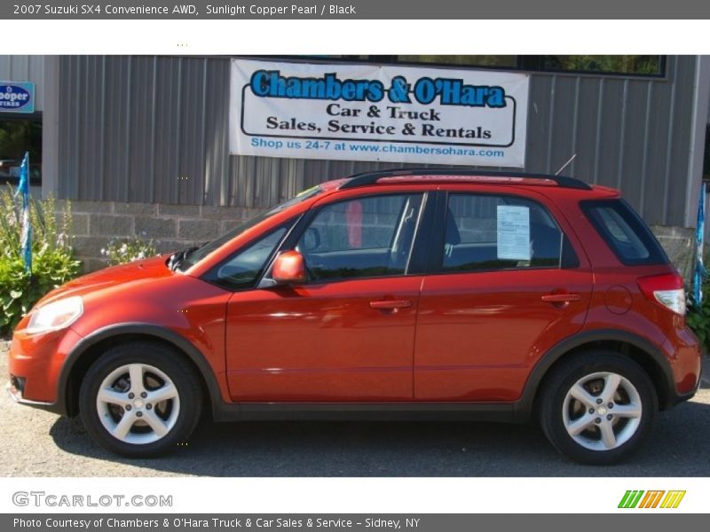 Sunlight Copper Pearl / Black 2007 Suzuki SX4 Convenience AWD