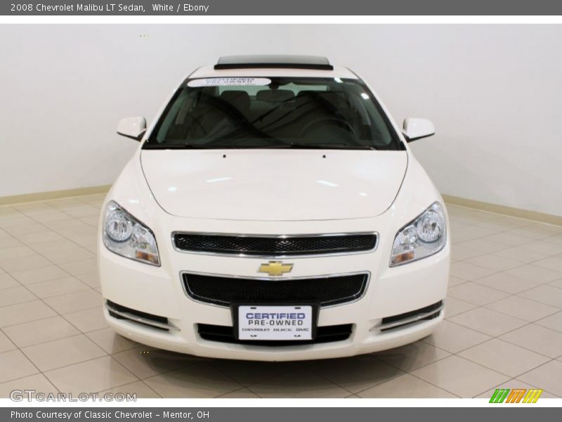 White / Ebony 2008 Chevrolet Malibu LT Sedan