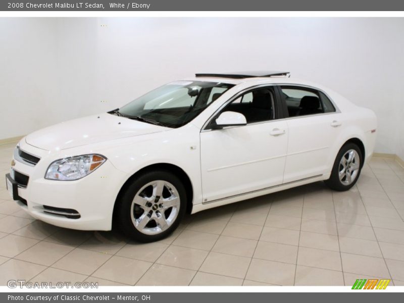 White / Ebony 2008 Chevrolet Malibu LT Sedan