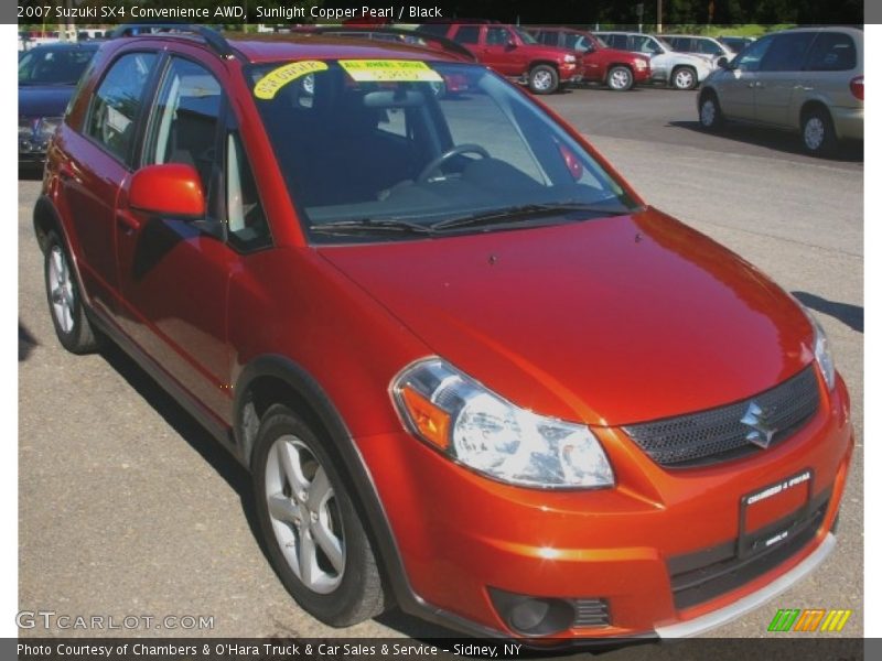 Sunlight Copper Pearl / Black 2007 Suzuki SX4 Convenience AWD