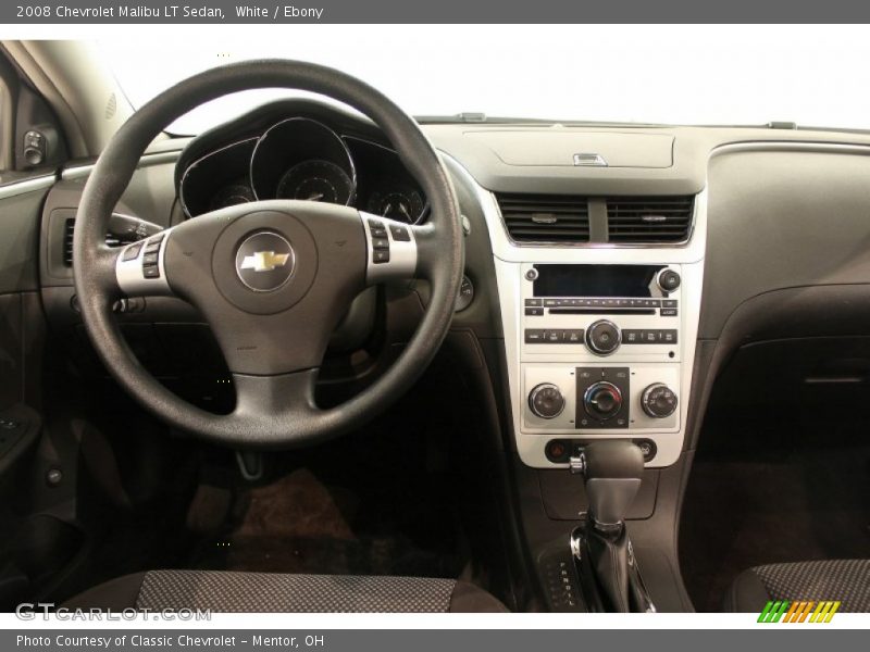 White / Ebony 2008 Chevrolet Malibu LT Sedan
