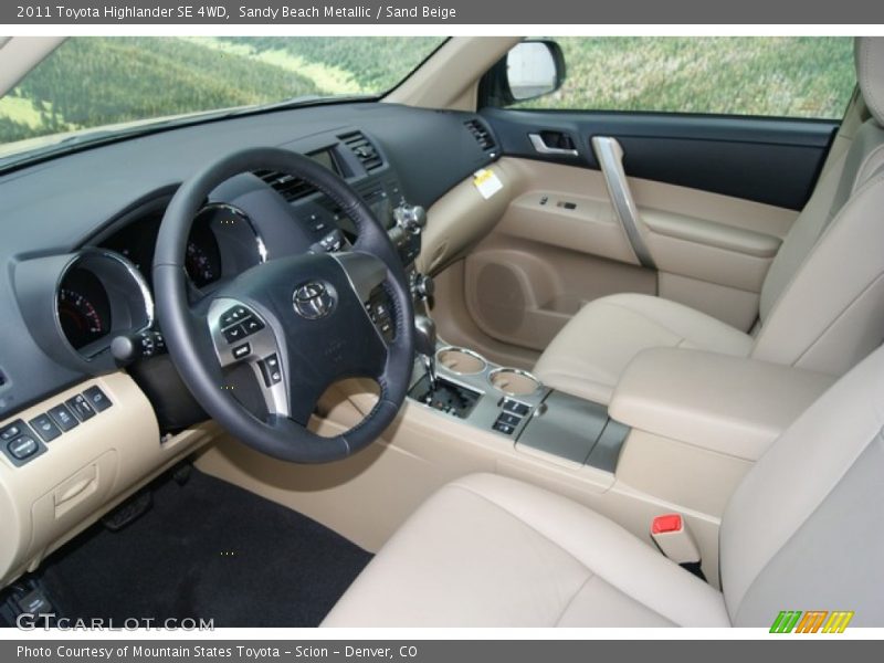 Sandy Beach Metallic / Sand Beige 2011 Toyota Highlander SE 4WD