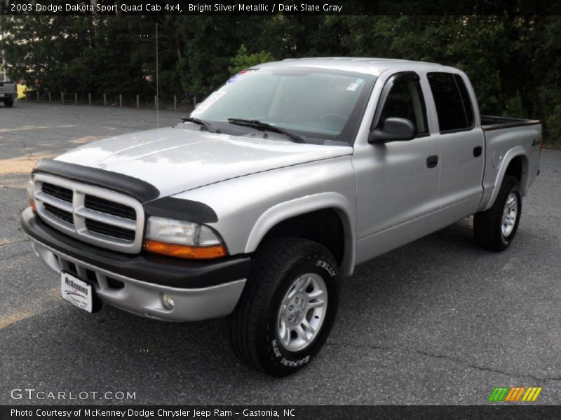 Bright Silver Metallic / Dark Slate Gray 2003 Dodge Dakota Sport Quad Cab 4x4