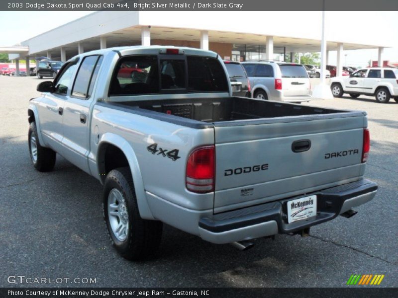 Bright Silver Metallic / Dark Slate Gray 2003 Dodge Dakota Sport Quad Cab 4x4