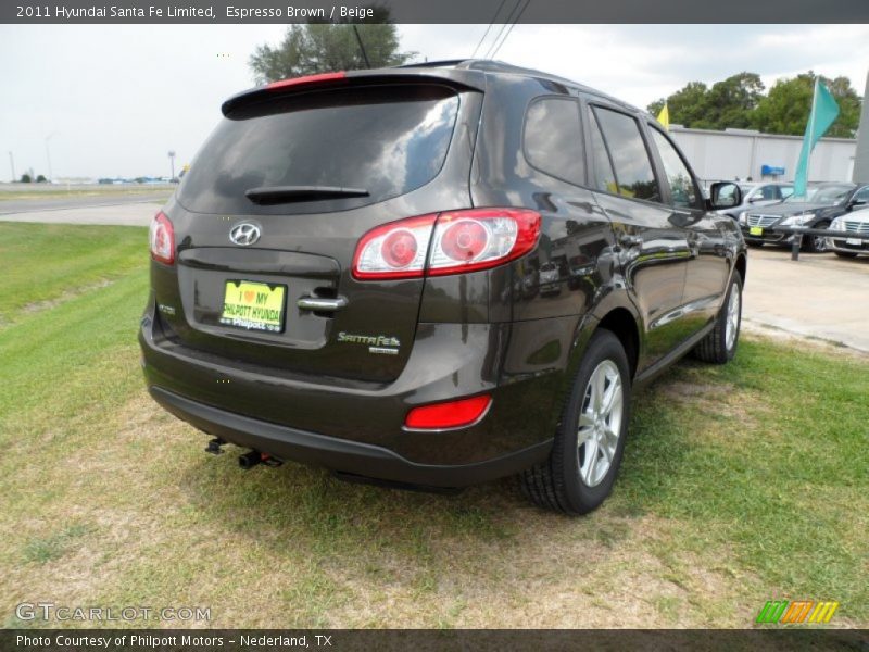 Espresso Brown / Beige 2011 Hyundai Santa Fe Limited