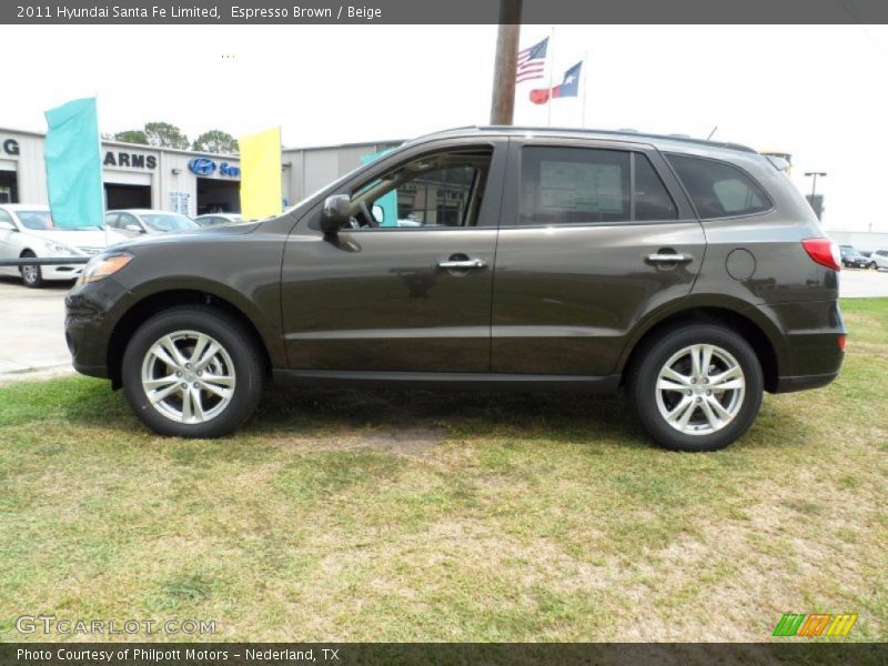 Espresso Brown / Beige 2011 Hyundai Santa Fe Limited