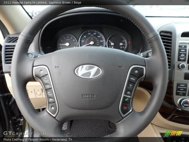 Espresso Brown / Beige 2011 Hyundai Santa Fe Limited