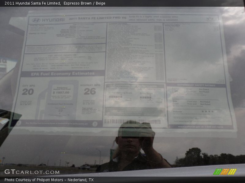 Espresso Brown / Beige 2011 Hyundai Santa Fe Limited