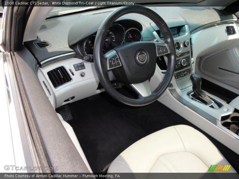 White Diamond Tri-Coat / Light Titanium/Ebony 2008 Cadillac CTS Sedan