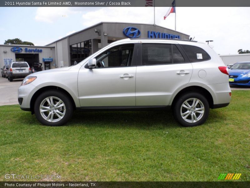 Moonstone Silver / Cocoa Black 2011 Hyundai Santa Fe Limited AWD