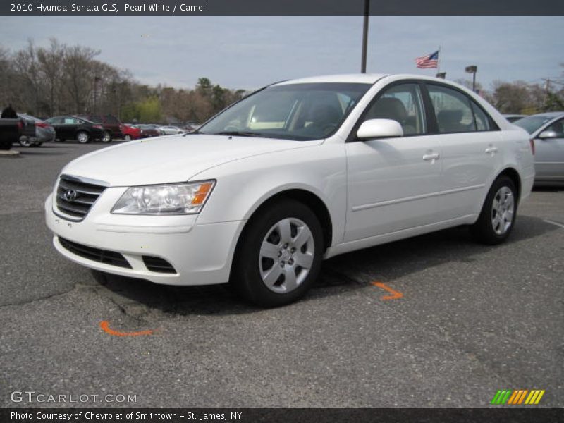 Pearl White / Camel 2010 Hyundai Sonata GLS